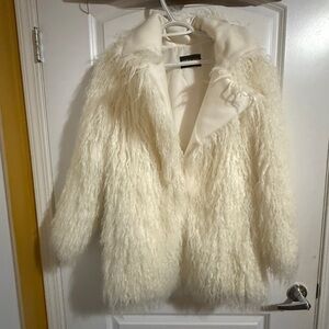 “Poodle” Cream Faux Fur Women's Coat